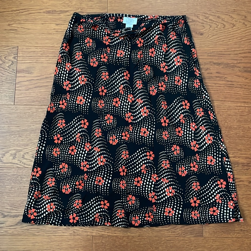 Ann Taylor retro quirky Loft fluttery skirt 30s 40s style size 10